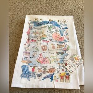 AVERYS HOME GEORGIA HAND PAINTED KITCHEN TOWEL LARGE NWT